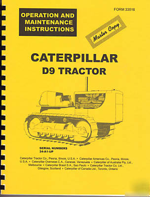 Caterpillar D9 operation and maintenance manual