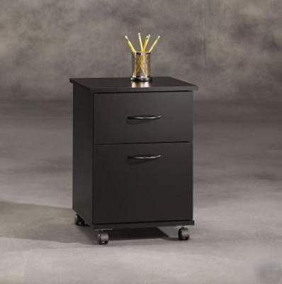 New sauder rolling 2 drawer file filing cabinet black