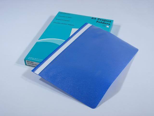 Pk of 25 premium quality blue A4 project files folders