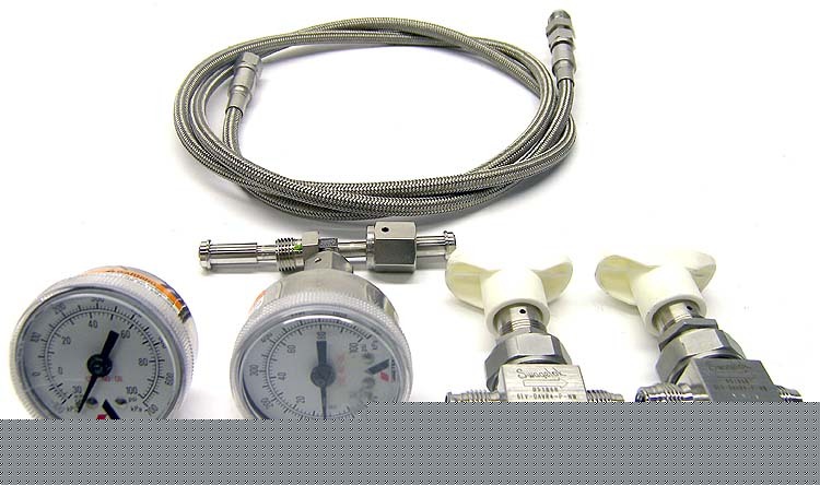 Lot swagelok valve stainless braided flex hose 5' gauge