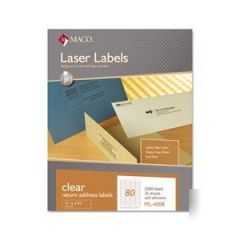 Matte labels, return address, 1/2 X1 3/4 , clear (macml