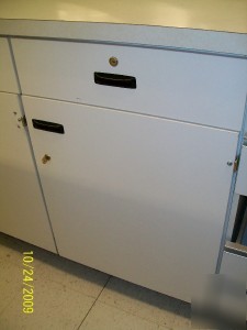 Pharmacy cabinet under counter door & drawer locking