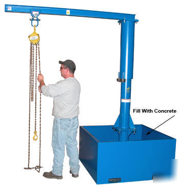 Portable jib crane jib-cb-25-10-10, 250 lbs, 10' beam