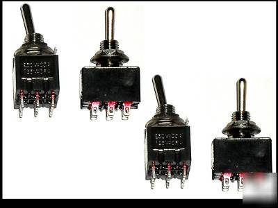 (4) four on-on 3PDT miniature black toggle switch on/on
