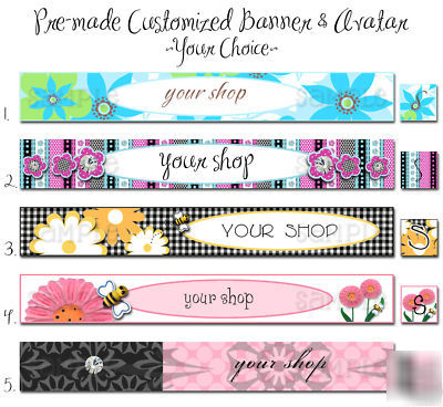 Customized ready-made etsy banner & avatar your choice