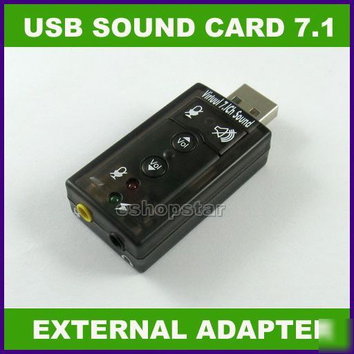Usb 2.0 3D external audio sound card adapter 7.1 ch