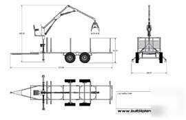 Sawmill bandmill log loader loading trailer plans on cd