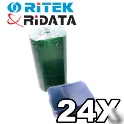 100 ritek cd-r silver shiny business biz card free ship