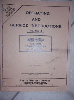 1957 austin western 99M power grader service manual v