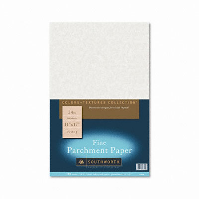 Colors + text fine parchment paper ivory 24LB 100 shts