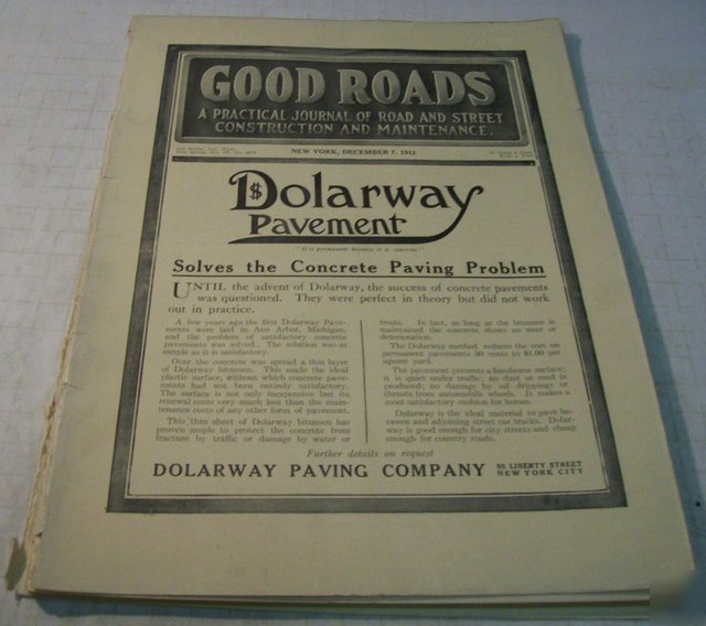 Good roads 1912 construction magazine vol.42, no.23