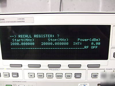 Hp 83624A synthesized sweeper w/ opt. 001, 004, 008