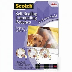Laminating sheets, photo safe, two-sided, 4X6, clear, s