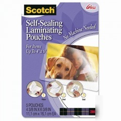 Laminating sheets, photo safe, two-sided, 4X6, clear, s