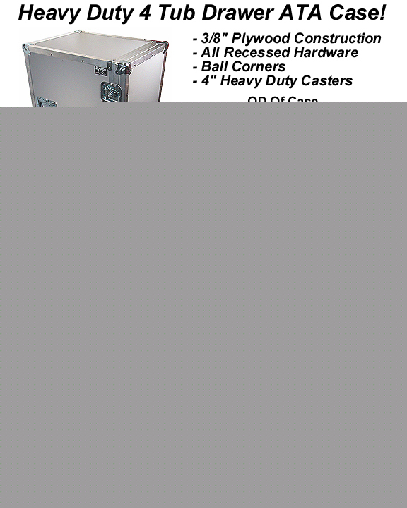 New 4 tub drawer heavy duty ata work trunk case brand 