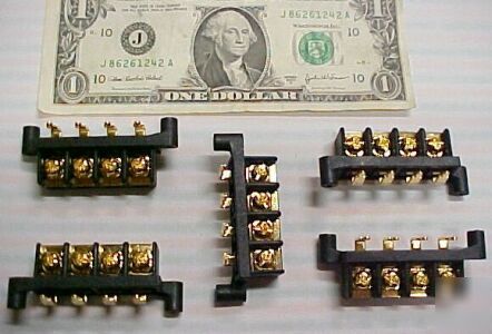 New lot 5 vimex 4POLE gold plated screw terminal blocks 