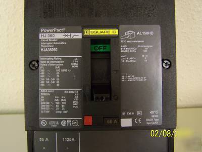 New square d i-line circuit breaker 60 amp HJA36060