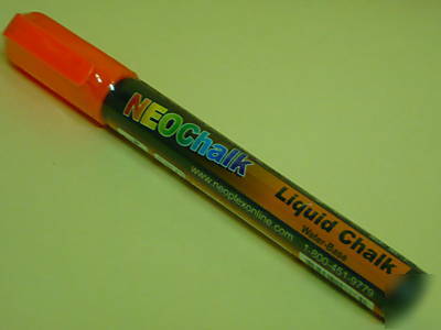 Single neon marker orange liquid chalk chalkboard stone