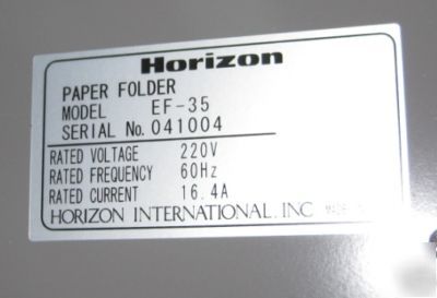 Standard horizon ef-35 air-feed paper folderâ€“duplo baum